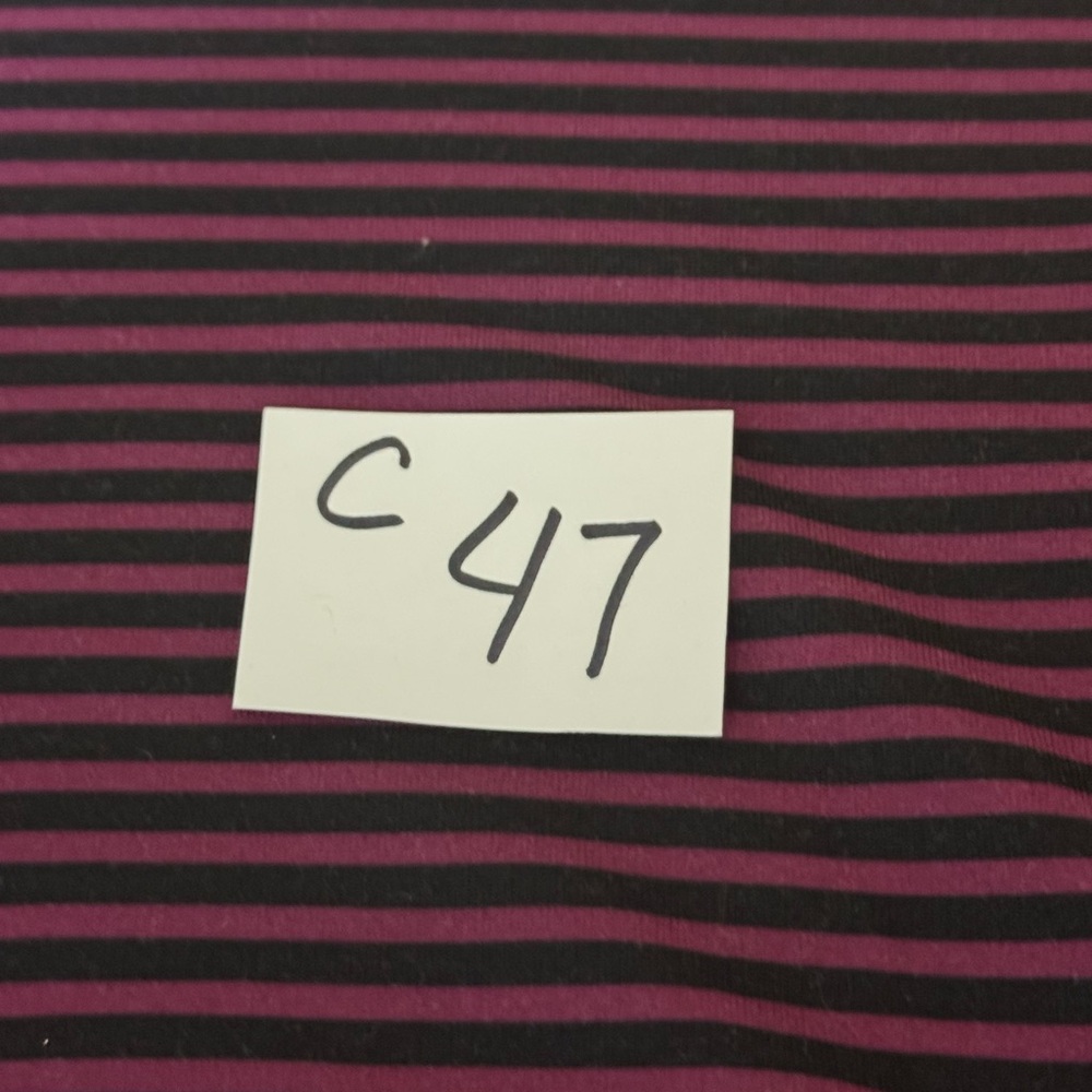 C-47 LuLaRoe Purple & Black Stripe Short sleeve High Low Tunic Blouse Size L - Picture 13 of 15